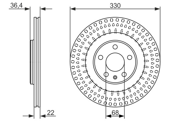 2x Brake Discs Pair Vented fits AUDI S7 4KA 3.0D Rear 2019 on 330mm Set Bosch gallery