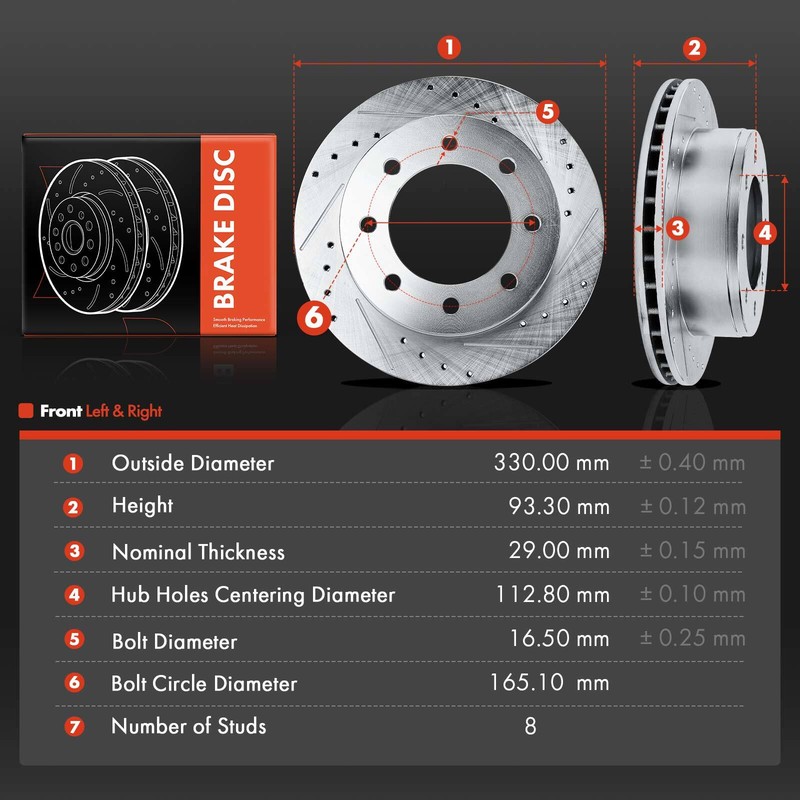 Front & Rear Drilled & Slotted Rotors for Chevrolet Express 2500 GMC Sierra 2500 gallery