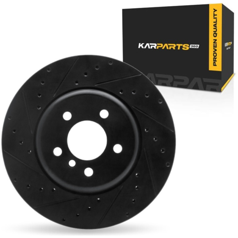 For BMW ActiveHybrid 5 2012-2016 Brake Rotor Front Driver Side Drilled/Slotted