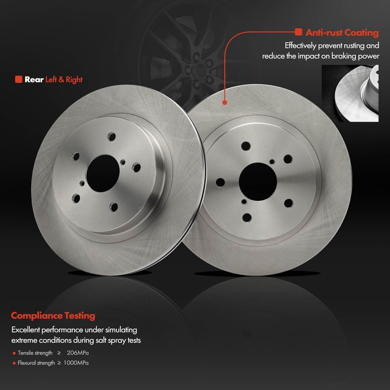 2x Rear Driver & Passenger Side Disc Brake Rotors for Subaru Legacy Outback WRX gallery