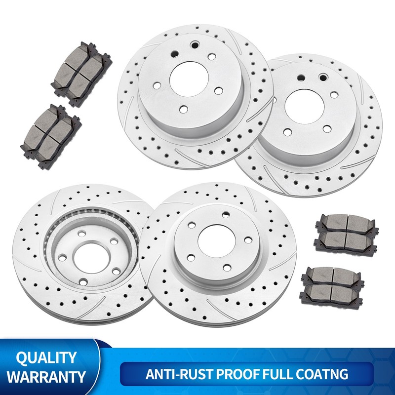 Front and Rear Drilled Rotors and Brakes Pads for 2013 – 2023 Nissan Altima Kit
