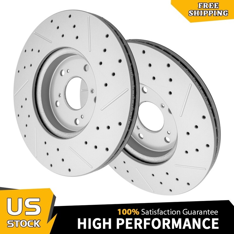 Front Drilled & Slotted Brake Rotors For 2018 – 2022 Honda Accord CR-V Civic