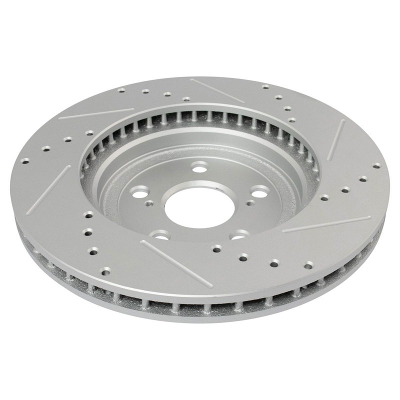 TRQ Performance Brake Rotor Drilled & Slotted G-Coated Front Pair Kit gallery