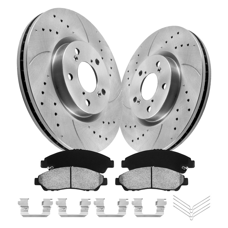 330mm Front 334mm Rear Rotors Brake Pads for 2010 2011 2012 2013 Pilot MDX ZDX