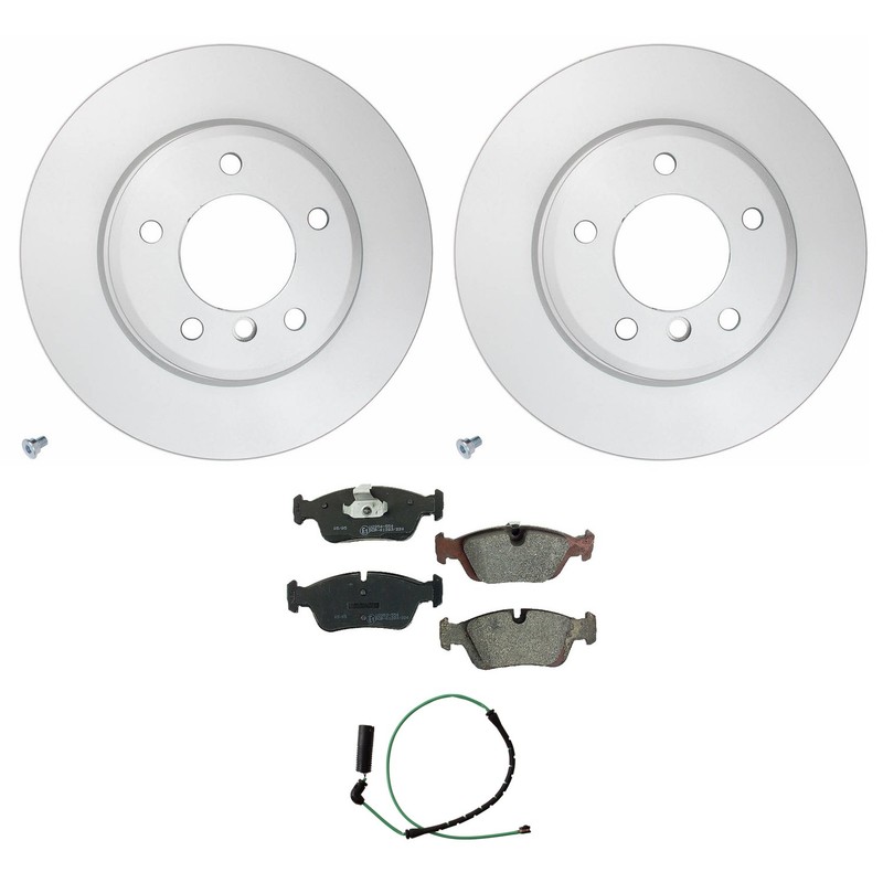 Hella Front Rotors Low-Met Disc Brake Pad Kit For BMW E46 325xi Sedan Wagon M54