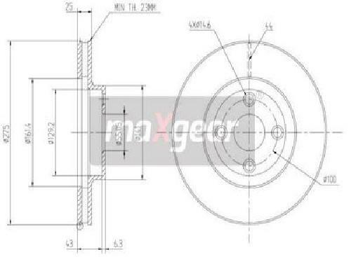 Genuine Maxgear Brake Disc 19-0966 for Toyota