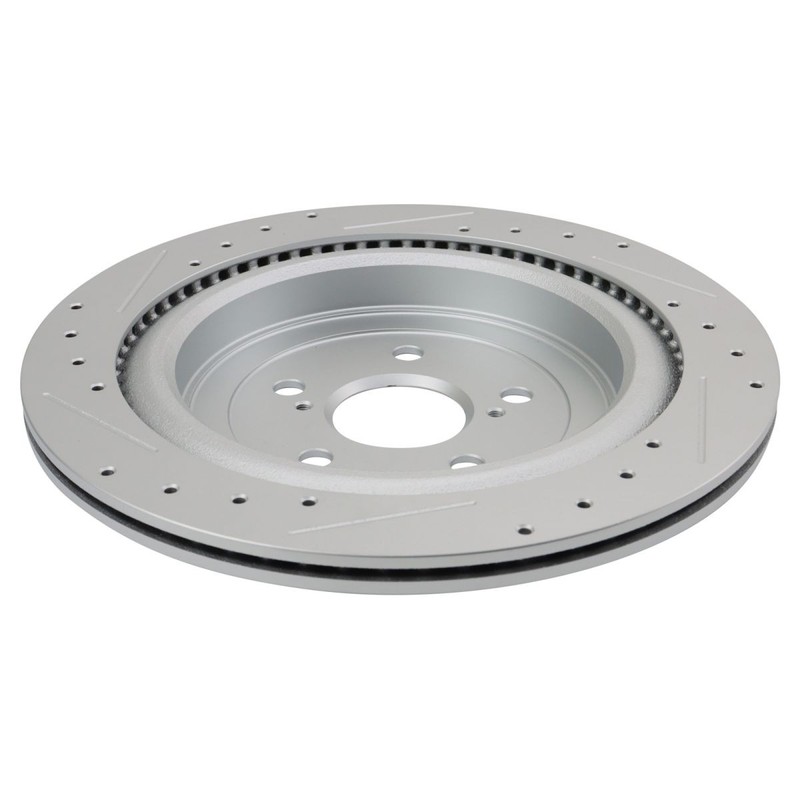 TRQ Rear Brake Rotors Set Slotted X Drilled Premium G-Coated Rear Fits Lexus gallery