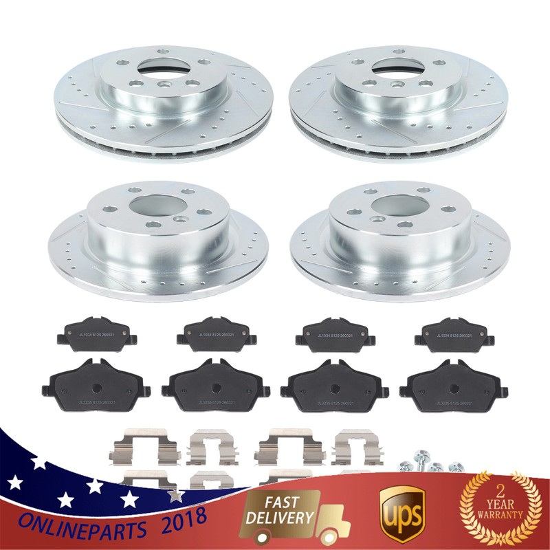 2015-16 For Mini Cooper F56 / F57 Front & Rear Drilled Brake Rotor & Brake Pads gallery