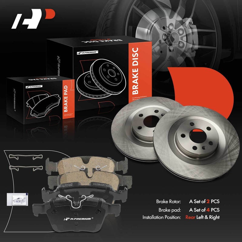 6x Rear Disc Brake Rotors +Ceramic Brake Pads for Volvo XC90 2016 2017 2018 2019 gallery