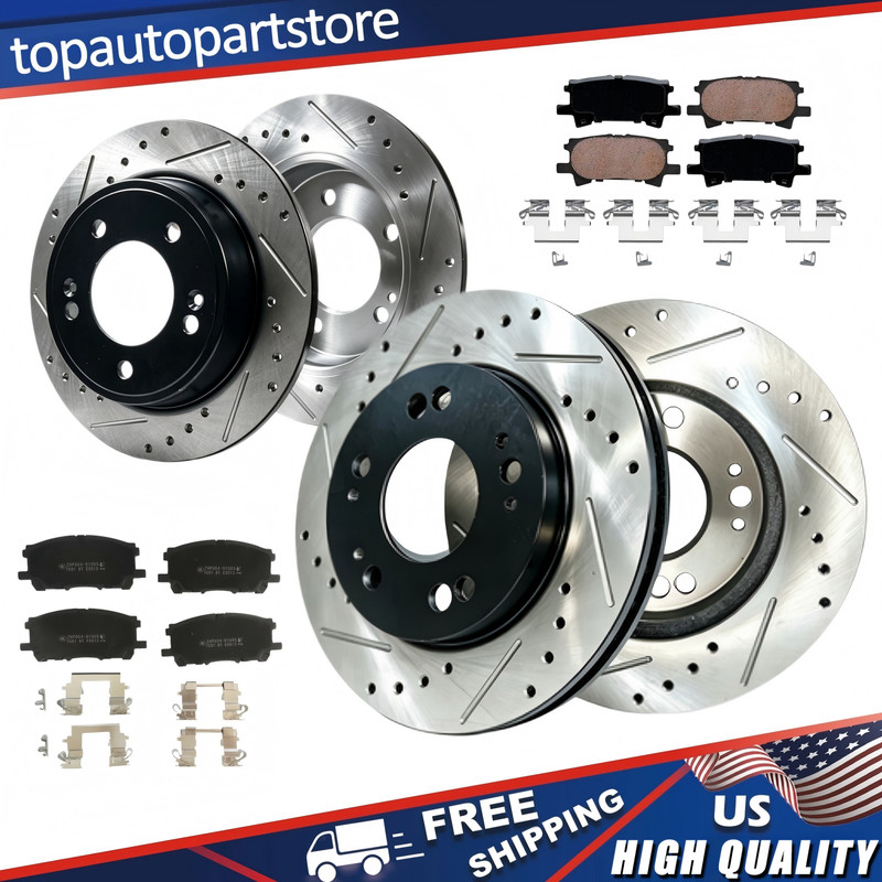 Front Rear Brake Rotors Ceramic Pads for 2004 – 2009 Lexus RX330 RX350 RX400h