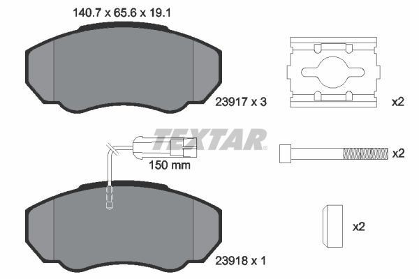 TEXTAR Brake Discs Rotors & Pads Front Braking Service Set Fits Fiat Ducato gallery