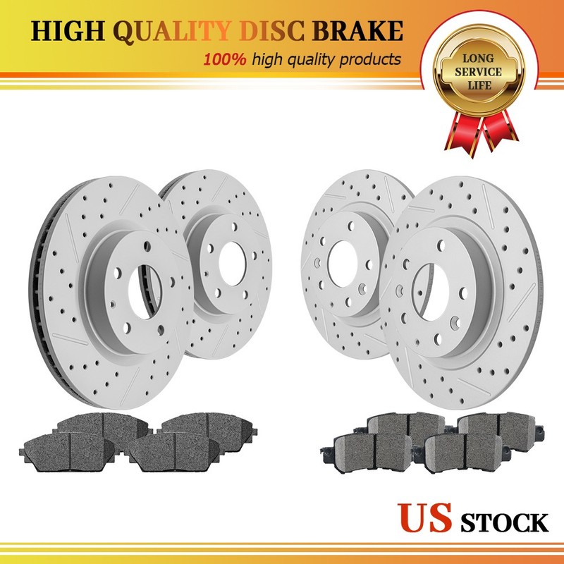 Front Rear Drilled Brake Rotors & Ceramic Pads for Mazda CX-3 2016 – 2018 AWD