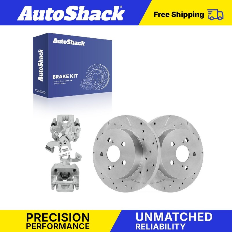 Rear Drilled Slotted Brake Rotors Calipers for Toyota, Prius 2016-2022