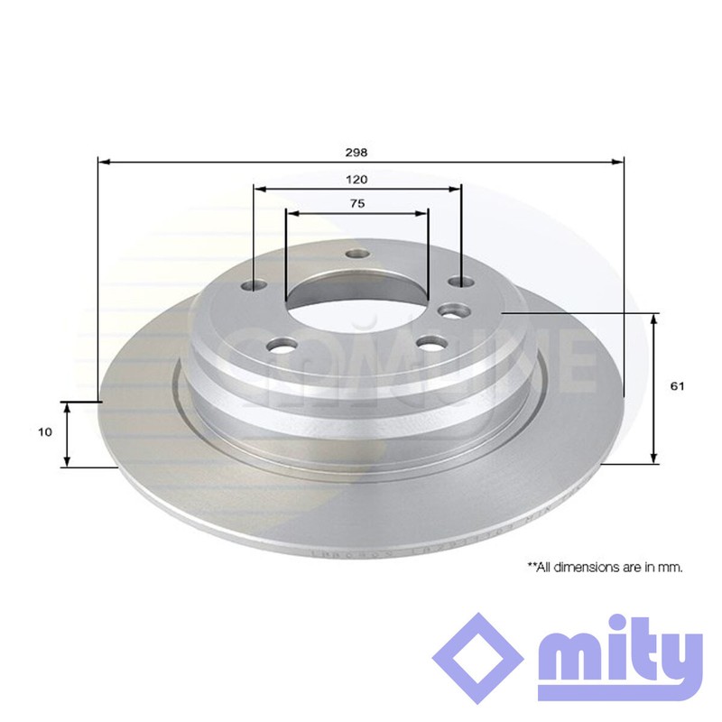 Fits BMW 5 Series 1996-2004 2.0 D 2.5 TD + Other Models Brake Disc Rear Mity #1