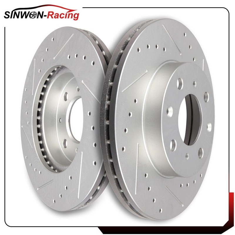 Front Drilled Slotted Brake Rotors Fits 1990 – 2000 Honda Civic Sedan Hatchback