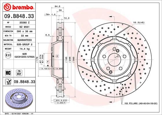 Fits Mercedes C-Class SL 3.0 4.0 6.0 6.2 + Other Models Brake Disc Front Mity gallery