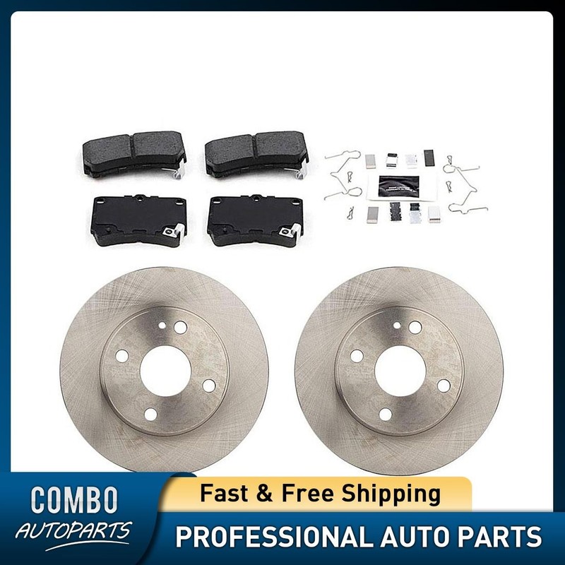 Front Disc Rotors Ceramic Brake Pad for 1991-1996 Ford Escort