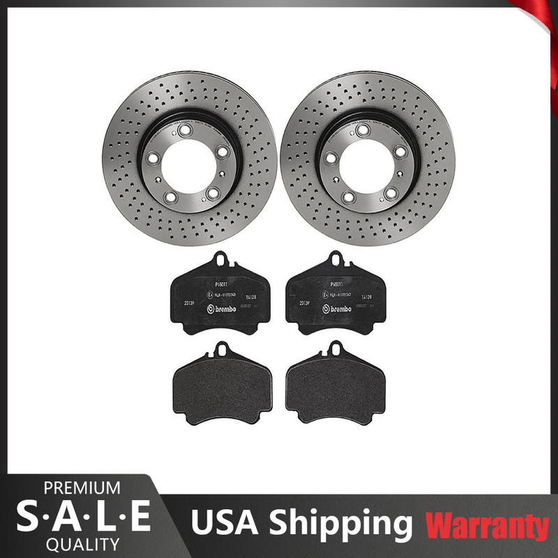 Brembo Front Brake Kit Low-Met Pads & Disc Rotors for Porsche 911 Carrera 4S S