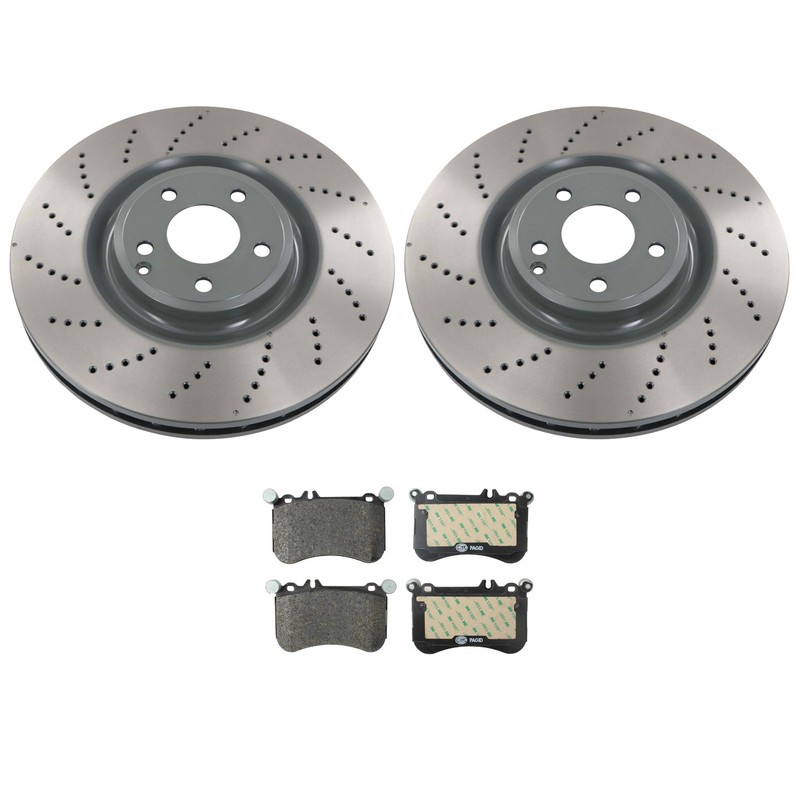 Wagner Front Rotors Hella Low-Met Disc Brake Pads Kit For BENZ C218 CLS550 12-14