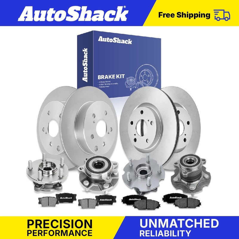Front Rear Brake Rotors Pads Wheel Hub Kit for Toyota, RAV4 2006-2018