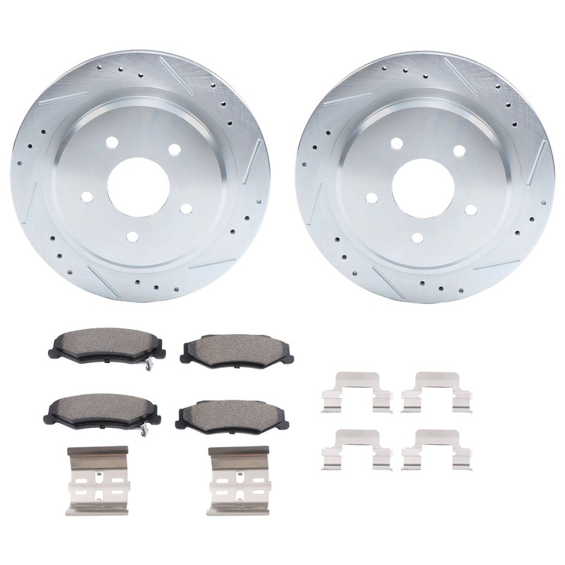 For Cadillac XLR Chevrolet Corvette 04-08 V8 Rear Drilled Brake Rotors and Pads
