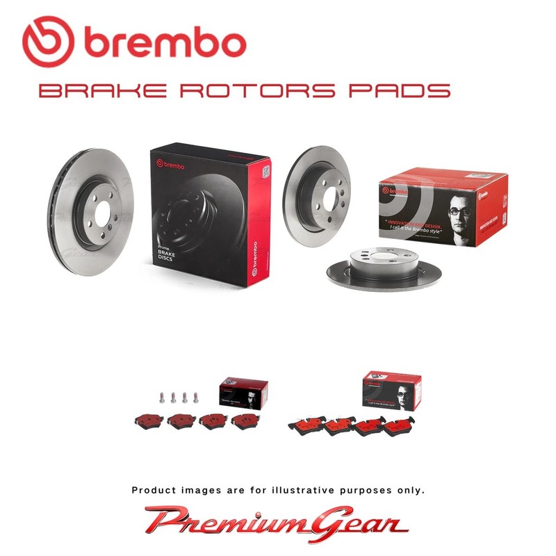 Front+Rear Brembo UV Coated Disc Rotors+NAO Brake Pads for BMW X2 F39 2018-2023