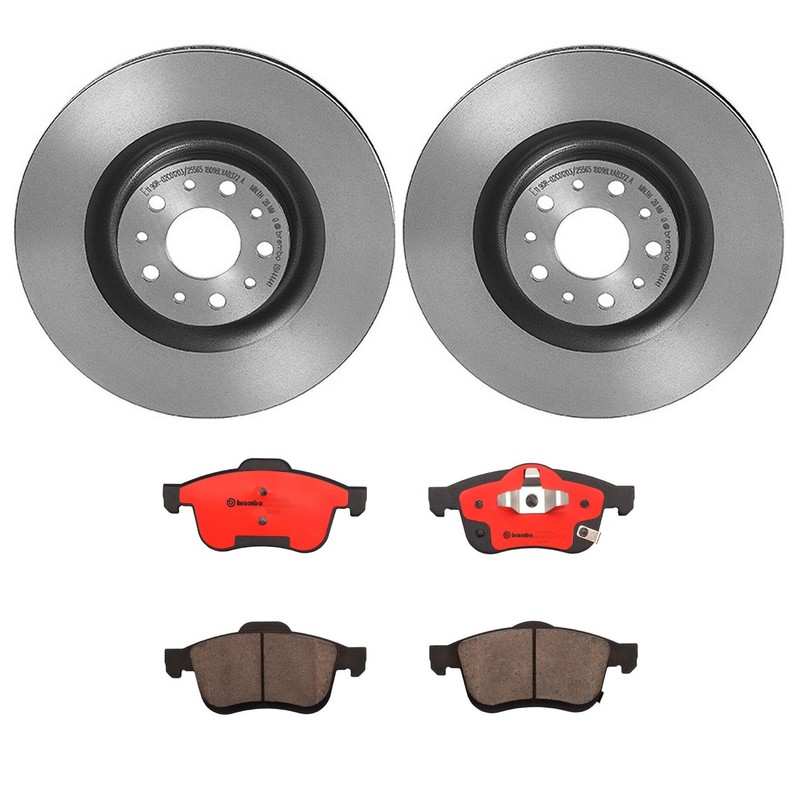 Brembo Front Brake Kit Coated Disc Rotors Ceramic Pads For Fiat 500L 2014-2019