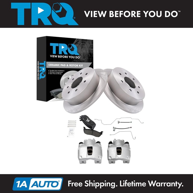 TRQ Rear Brake Pad & Rotor Kit Ceramic For 00-03 Ford F-150 04 F-150 Heritage