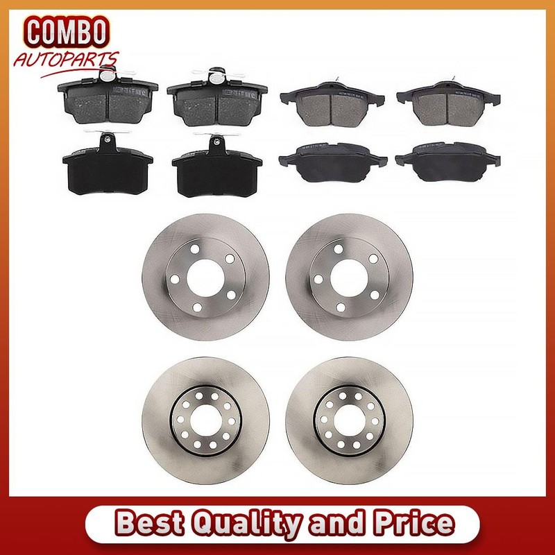 Front & Rear Brake Rotors Brake Pads Fits 1999-2001 Audi A4 Quattro