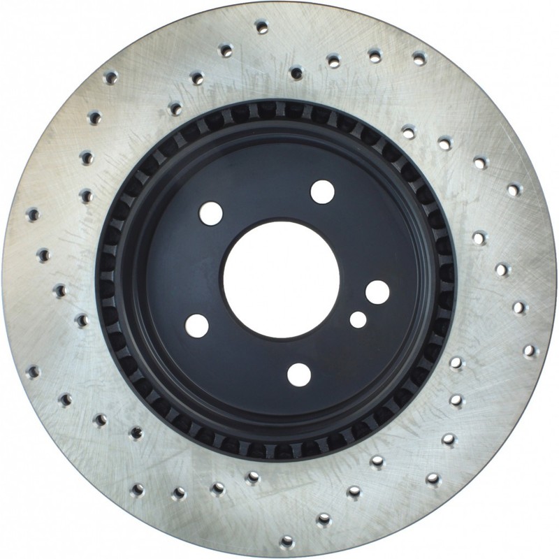 StopTech For Audi A6 2014-2018 Brake Rotor Cross Drilled Rotor Front Driver Side gallery