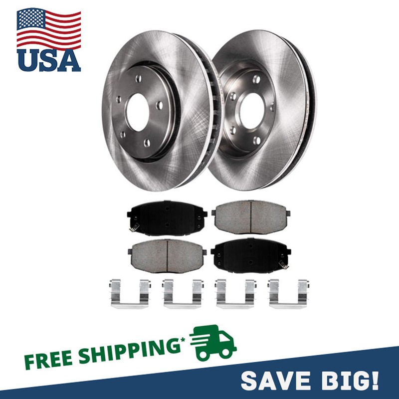 For 2014 2015 2016 Kia Soul Front Disc Brakes Rotor Rotors & Ceramic Pads Pads