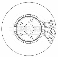 Borg & Beck Front Right 1x Brake Disc Fits Lexus GS 2005- RC 2014- Is C 2015- gallery