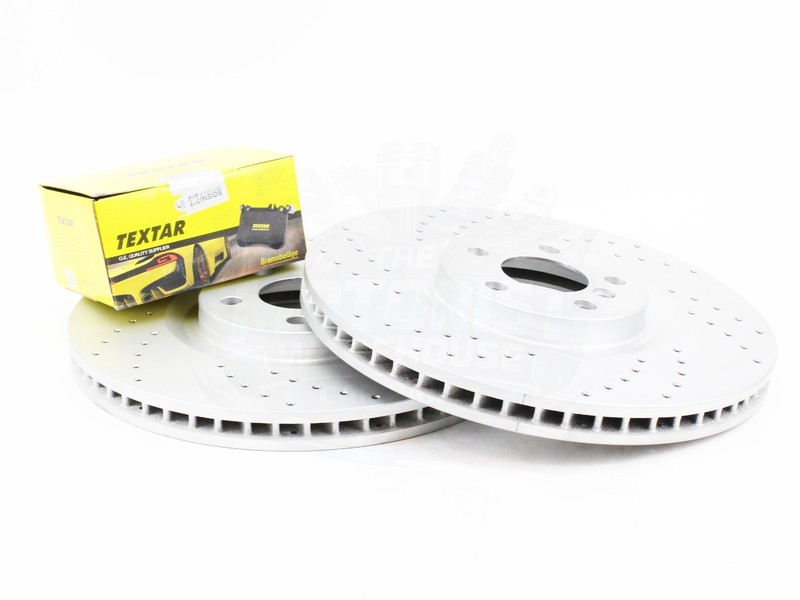 FOR BMW 1 SERIES F40 M135I XDRIVE 2019- PERFORMANCE FRONT BRAKE DISCS TEXTAR PAD