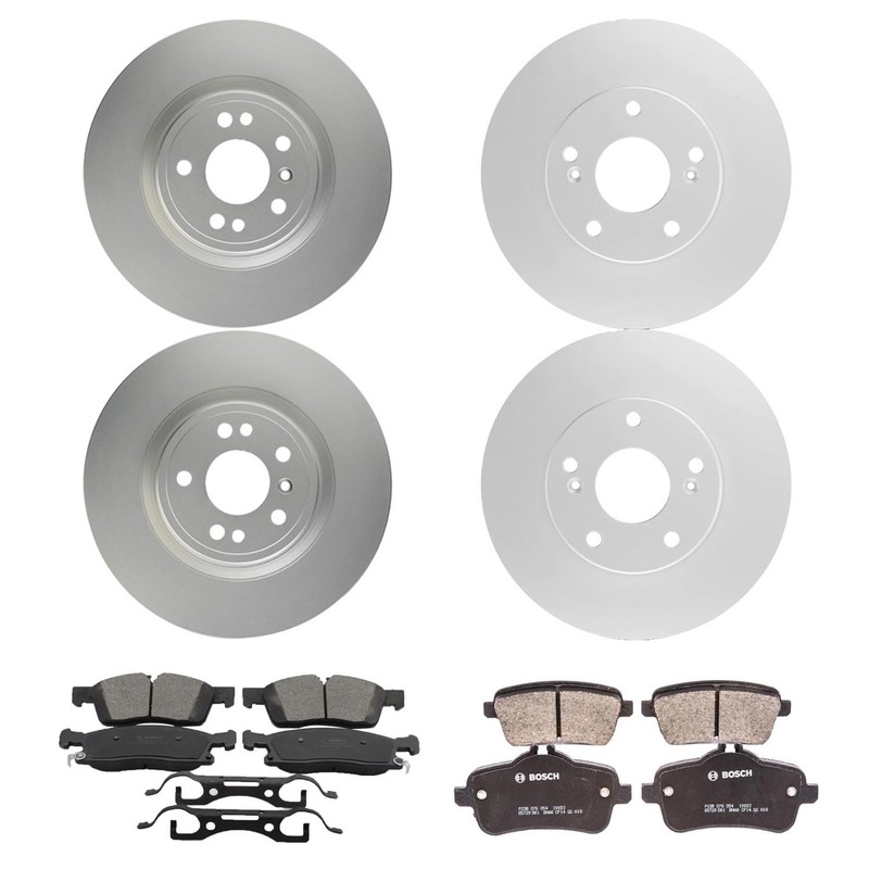 Bosch Front and Rear Disc Brake Rotor Kit For Mercedes