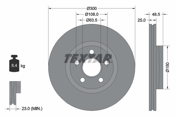 Textar 92326003 Brake Disc for Ford gallery