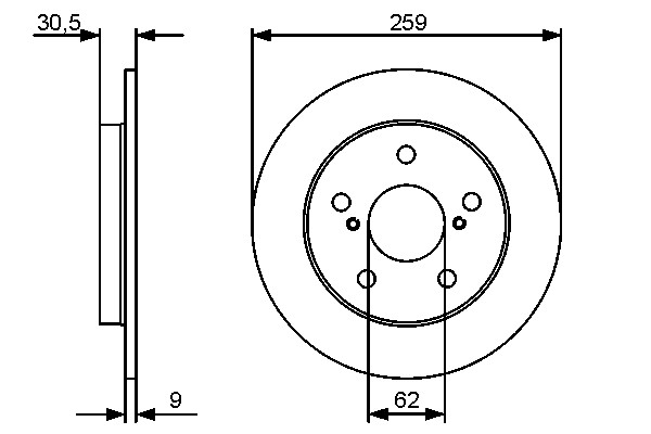 2x Brake Discs Pair Solid fits TOYOTA AURIS 1.5 Rear 06 to 12 1NZ-FE 259mm Set gallery