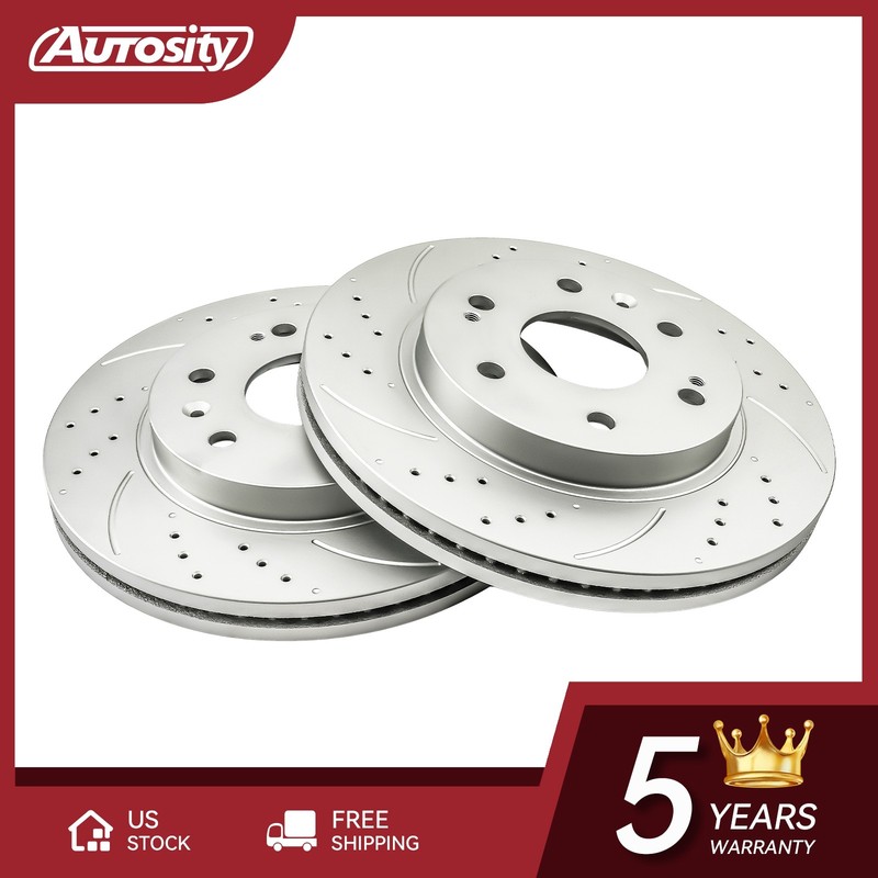 2x Front Drilled Slotted Disc Rotors for Chevy Silverado 1500 GMC Sierra 1500