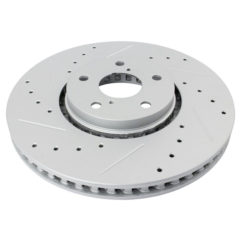 TRQ Front & Rear Performance Drilled Slotted Coated Rotor Kit for Lexus New gallery