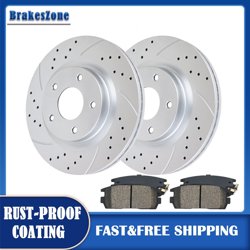 Drilled Slotted Front Brake Rotors Brake Pads fit for Nissan Altima 13-17 Brakes