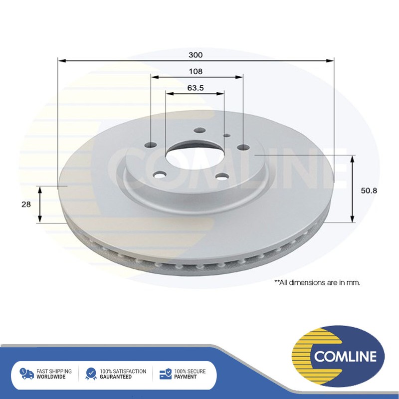 Fits Ford Mondeo 2014- 1.0 1.5 dCi 1.6 2.0 Brake Disc Front Comline #1