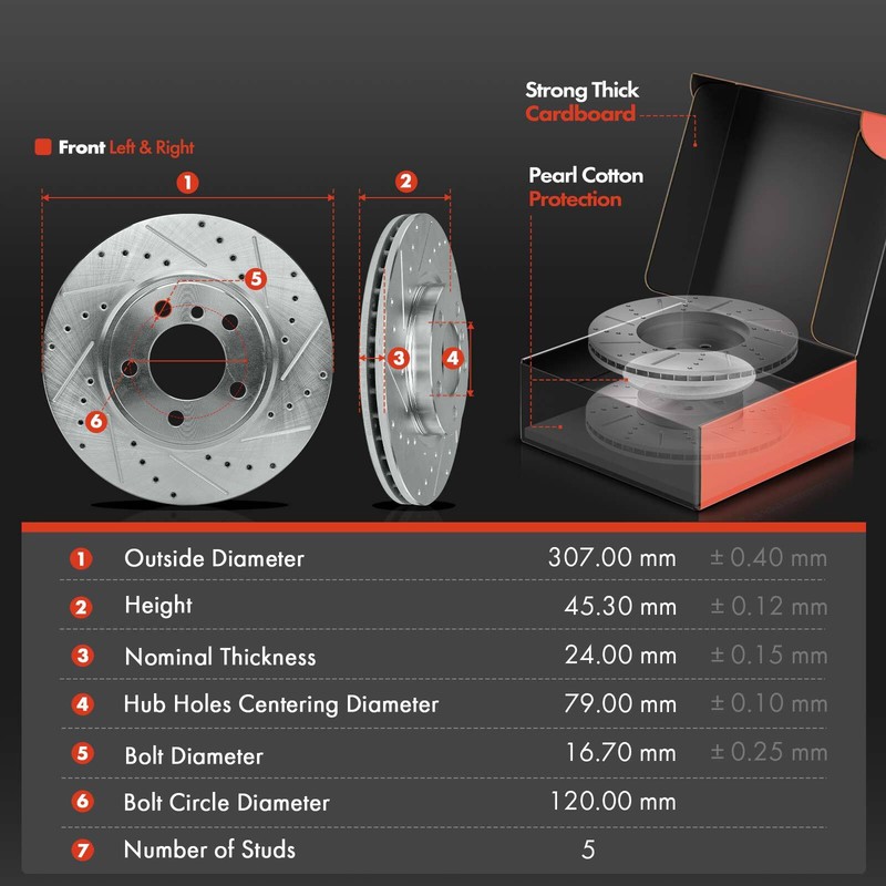 12Pcs Drilled Brake Rotors & Ceramic Pad for Mini Cooper Paceman Front & Rear gallery