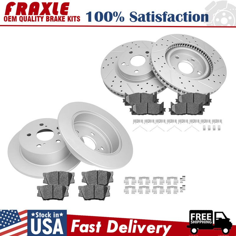 Front and Rear Brake Rotors + Ceramic Pads for Toyota Camry Avalon ES350 ES300h
