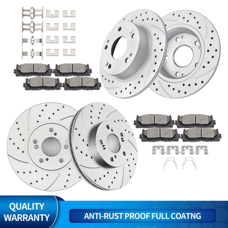 300mm Front Rear Discs Rotors Brakes Pads Fit for Honda Accord Coupe Acura TSX