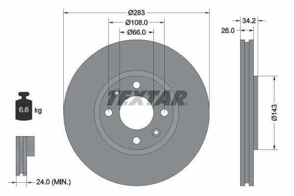 TEXTAR Brake Discs & Pads Front & Rear Braking Set Fits Citroen C3 Picasso gallery