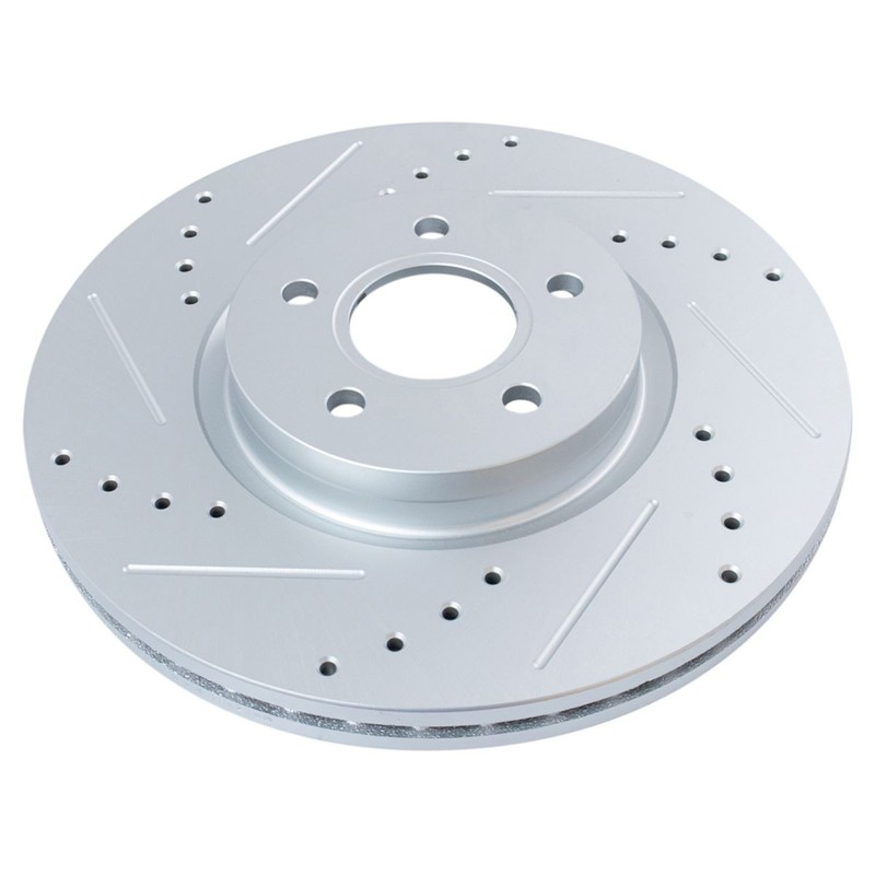 Front Rear Posi Ceramic Brake Pad & Performance Drilled Slotted Rotor gallery