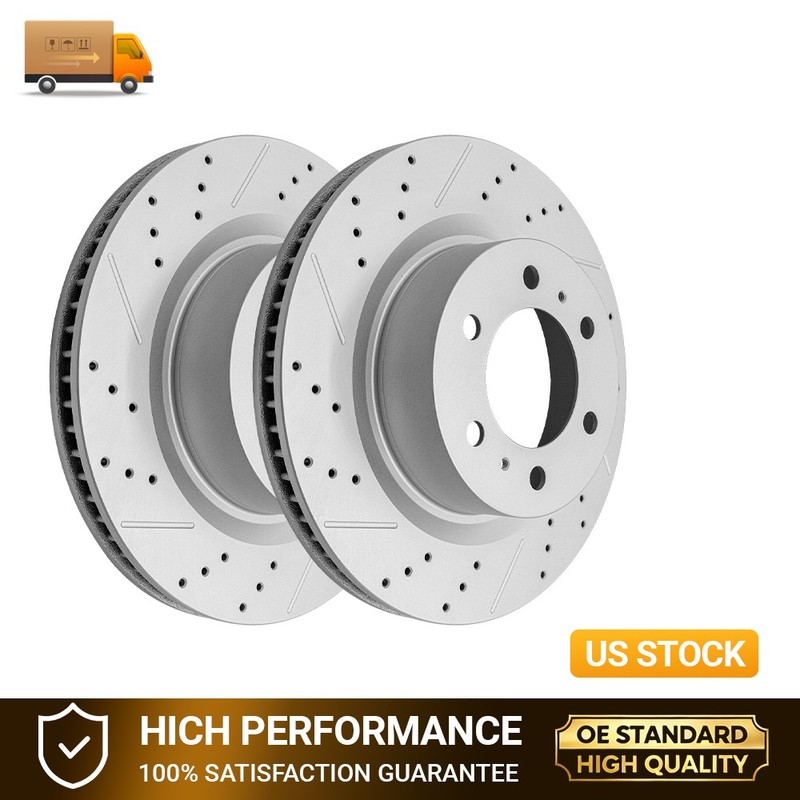 2PCS 354mm Front Drilled Disc Brake Rotors for Toyota Tundra Sequoia Lexus LX600