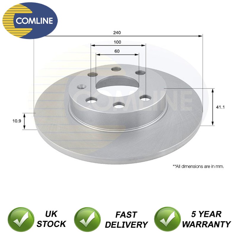 Brake Disc Front Comline Fits Vauxhall Corsa 2000-2006 #1 569020 9195981