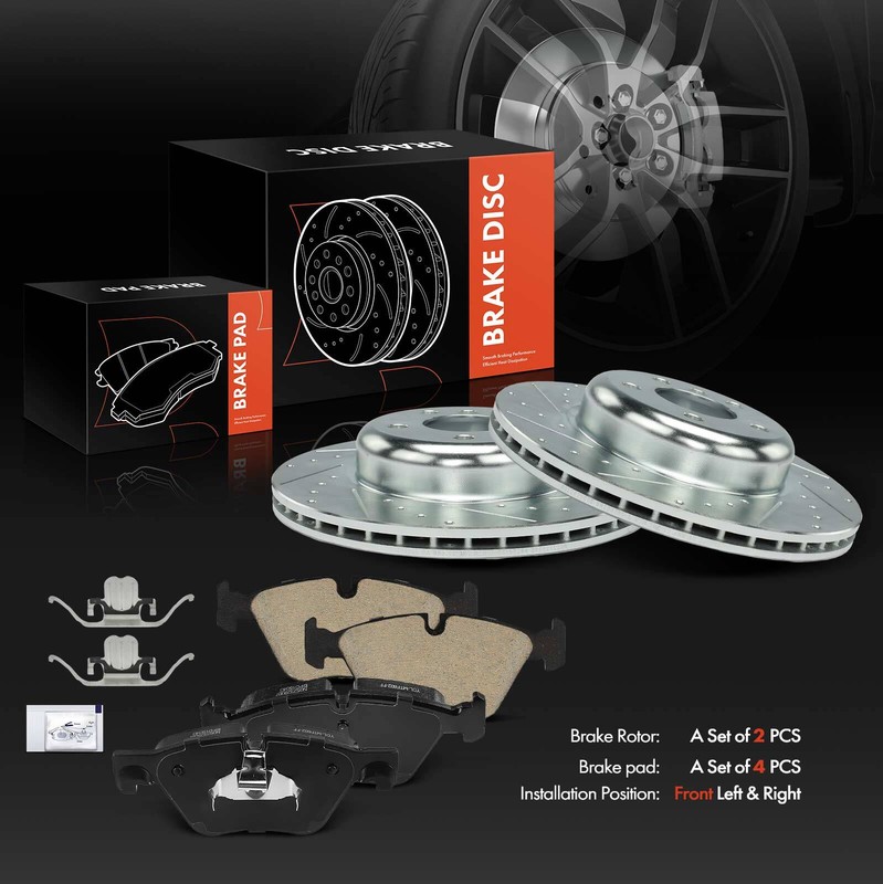 6x Front Drilled Brake Rotor & Ceramic Brake Pad for BMW F10 528i 528i xDrive gallery