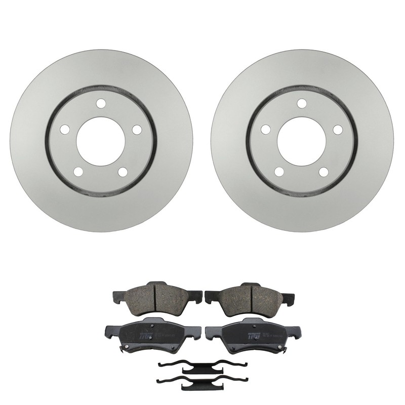 Bosch QuietCast Front Rotors TRW Pro Ceramic Brake Pad Kit For Caravan Voyager