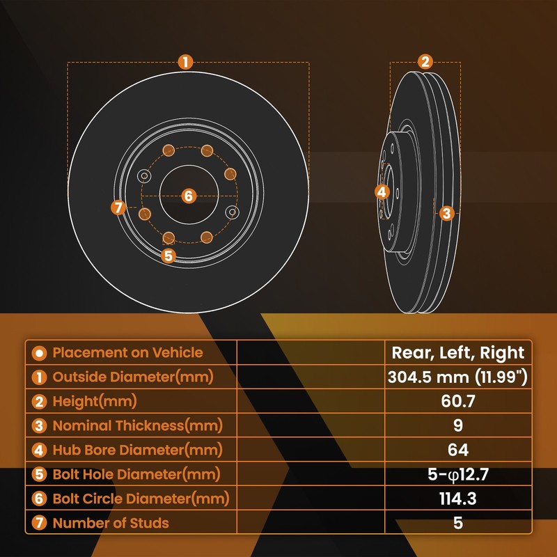 Rear Left&Right Brake Rotors Ceramic Pads for Acura RDX 2010-2018 S31372 D1086 gallery